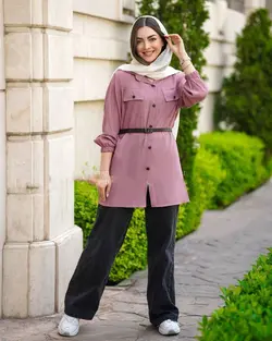 دو جیب برنوتی کد 076543 - مانتو بهزاد فر