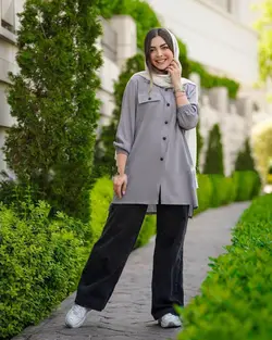 دو جیب برنوتی کد 076543 - مانتو بهزاد فر