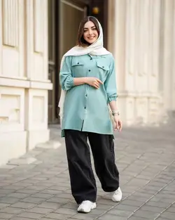 دو جیب برنوتی کد 076543 - مانتو بهزاد فر