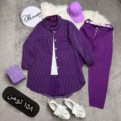 ۱۳۱ مانتو شومیزی راه راه کد 131 - مانتو بهزاد فر