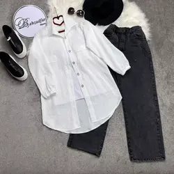 ۱۳۱ مانتو شومیزی راه راه کد 131 - مانتو بهزاد فر