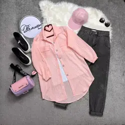 ۱۳۱ مانتو شومیزی راه راه کد 131 - مانتو بهزاد فر