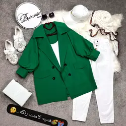 ۱۹۳ کت انگلیسی آستین پفی کد 193 - مانتو بهزاد فر