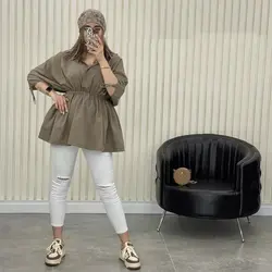 ۱۸۸ مانتو عروسکی کمرکش کد 188 - مانتو بهزاد فر