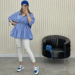 ۱۸۸ مانتو عروسکی کمرکش کد 188 - مانتو بهزاد فر