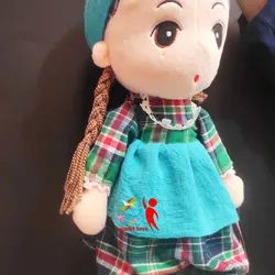 عروسک دختر ابرو کمون سایز بزرگ هدیه مناسب تولد کودکان دختر