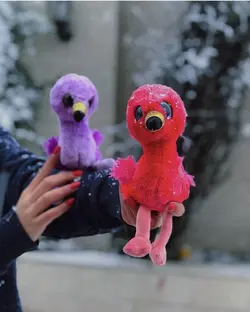 عروسک چشم تیله ای فلامینگو یک عروسک زیبا و جذاب و ضد حساسیت و نانو