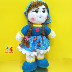 عروسک بافتنی دختر محلی آیسان خانم عروسک بافتنی خاص از تولید ایران و با کیفیت عالی