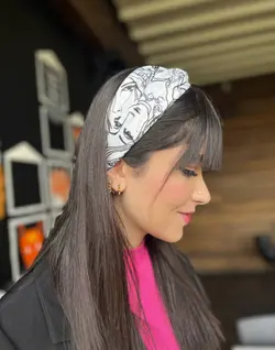 توربان طرح لیلی سفید مشکی