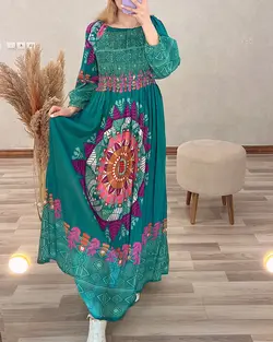 پیراهن نخی زنانه 4156