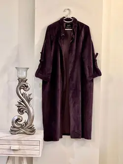 مانتو پاییزه مخمل کبریتی آستین رگلان کد 494