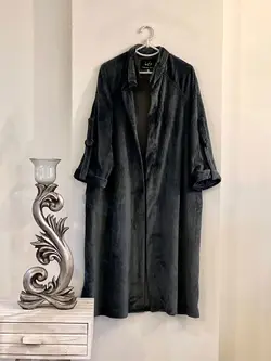 مانتو پاییزه مخمل کبریتی آستین رگلان کد 494