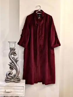 مانتو پاییزه مخمل کبریتی آستین رگلان کد 494