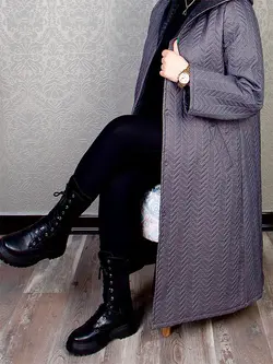 کاپشن کلاهدار جناقی دکمه دار مموری کد 500