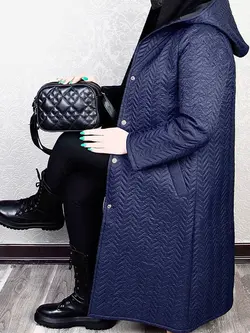 کاپشن کلاهدار جناقی دکمه دار مموری کد 500