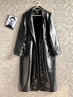 پالتو چرم کمر گتر بدون آستر کد 534