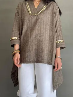 شومیز کتیبه قیطون دوزی شده کد 300