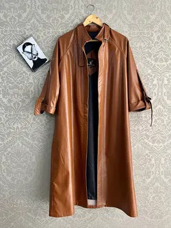 مانتو چرم آستین رگلان کد 98