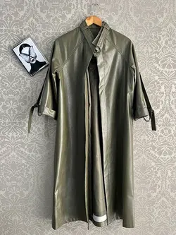 مانتو چرم آستین رگلان کد 98