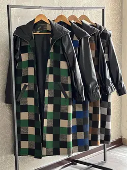 پالتو فوتر آستین چرم کد 99