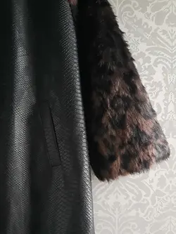 پالتو چرم ترکیبی با پوست کد 61