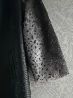 پالتو چرم ترکیبی با پوست کد 61