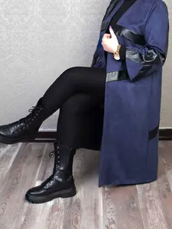 مانتو سوییت چرم بلند کد 63