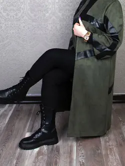 مانتو سوییت چرم بلند کد 63