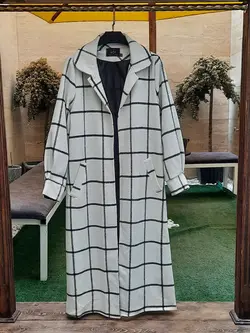 پالتو فوتر پشمی سفید مشکی کد 19