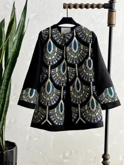 مانتو کتون لمه سوزندوزی شده کد 961