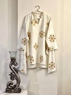 مانتو لینن گلدوزی کد 380