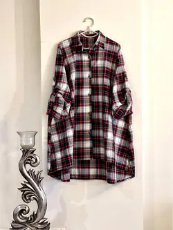 مانتو چهارخانه چند رنگ کد 386