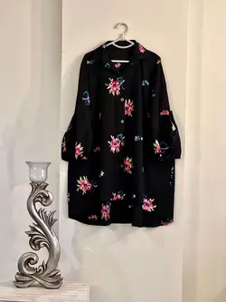 مانتو کتون نخ گلدوزی شده کد 418