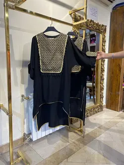 مانتو جلو بسته کار شده کد 437