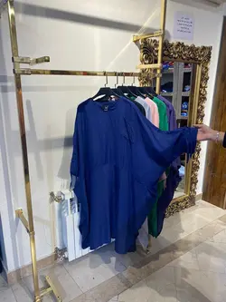 مانتو جلو بسته اطلس جیب دار کد 438