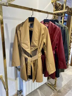 مانتو پاییزه چرم پاییزه آستردار کد 452