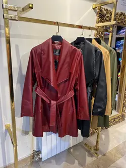 مانتو پاییزه چرم پاییزه آستردار کد 452