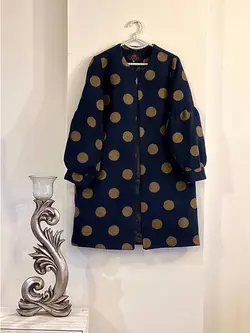 پالتو فوتر آستر دار خال خالی درشت کد 453