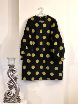 پالتو فوتر آستر دار خال خالی درشت کد 453