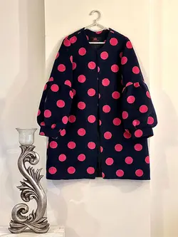 پالتو فوتر آستر دار خال خالی درشت کد 453