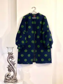 پالتو فوتر آستر دار خال خالی درشت کد 453