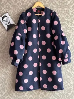 پالتو فوتر آستر دار خال خالی درشت کد 453