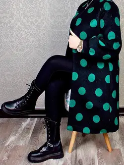 پالتو فوتر آستر دار خال خالی درشت کد 453