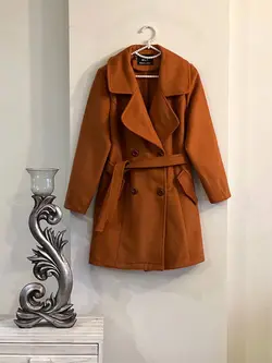 پالتو فوتر چهار دکمه کمر دار کوتاه کد 479