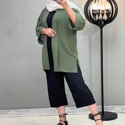 خرید مانتو ابروبادی آستین پاگن دار|مدل مانتو ابروبادی کوتاه