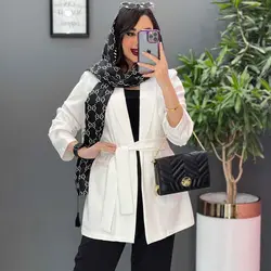 مانتو کتی کوتاه کمربند دار کد 28|مدل مانتو کتی کوتاه شیک