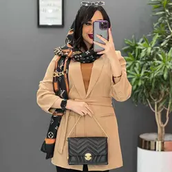 مانتو کتی کوتاه کمربند دار کد 28|مدل مانتو کتی کوتاه شیک
