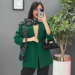 مانتو کتی کوتاه کمربند دار کد 28|مدل مانتو کتی کوتاه شیک