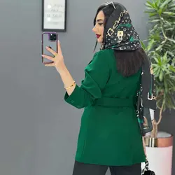 مانتو کتی کوتاه کمربند دار کد 28|مدل مانتو کتی کوتاه شیک