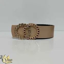 کمربند زنانه بولگاری نگینی کرم